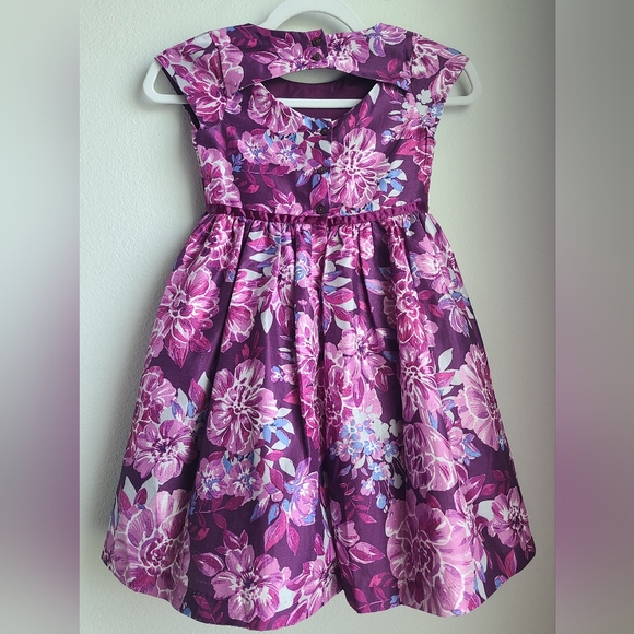 Dress Up by Gymboree Purplish Pink & Blue Floral Dress, Sz 6 - Picture 2 of 5